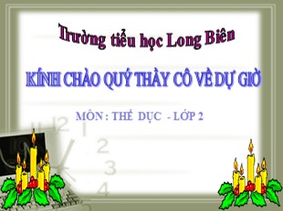 Bài giảng Thể dục Lớp 2 - Bài 13: Động tác toàn thân. Đi đều