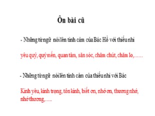 Bài giảng Tiếng Việt Lớp 3 - Tuần 31: Từ ngữ về Bác Hồ. Dấu chấm, dấu phẩy - Nguyễn Thị Hồng Tươi