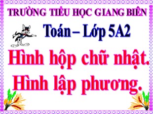 Bài giảng Toán Lớp 5 - Bài: Hình hộp chữ nhật. Hình lập phương - Trường TH Giang Biên