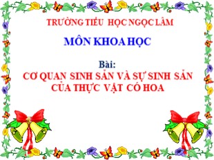 Bài giảng Khoa học Lớp 5 - Bài 52: Cơ quan sinh sản và sự sinh sản của thực vật có hoa - Trường TH Ngọc Lâm