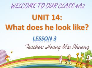 Bài giảng Tiếng Anh 4 - Unit 14: What does he look like? - Lesson 3 - Hoàng Mai Phương