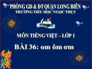 Bài giảng Tiếng Việt Khối 1 - Bài 36: om, ôm, ơm - Trường TH Ngọc Thụy