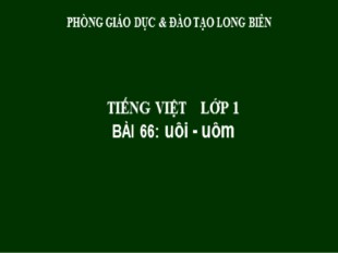 Bài giảng Tiếng Việt Khối 1 - Bài 66: uôi, uôm - Phòng GD và ĐT Long Biên
