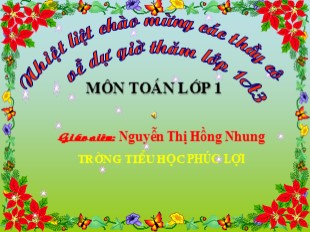 Bài giảng Toán Lớp 1 - Bài: Phép trừ trong phạm vi 5 - Nguyễn Thị Hồng Nhung