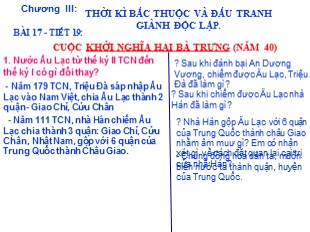 Bài giảng Lịch Sử 6 - Chương III, Tiết 19, Bài 17: Cuộc khởi nghĩa Hai Bà Trưng (năm 40) - Nguyễn Minh Tú