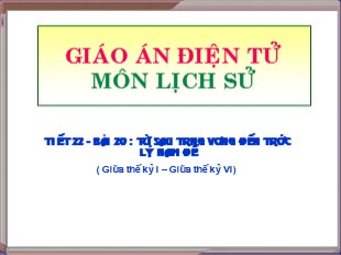 Bài giảng Lịch sử 6 - Bài 19: Từ sau Trưng Vương đến trước Lý Nam Đế ( giữa thế kỉ I - Giữa thế kỉ VI) - Hải Hà