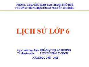 Bài giảng Lịch Sử 6 - Tiết 14, Bài 12: Nước Văn Lang - Hoàng Thị Lan Hương