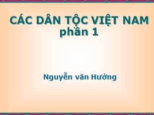 Đề tài Các dân tộc Việt Nam Phần 1 - Nguyễn Văn Hưởng
