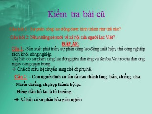 Bài giảng Lịch Sử 6 - Tiết 14, Bài 12: Nước Văn Lang - Trần Thị Thu