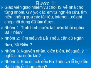 Bài giảng Lịch sử 6 - Tiết 33: Cuộc khởi nghĩa Bà Triệu