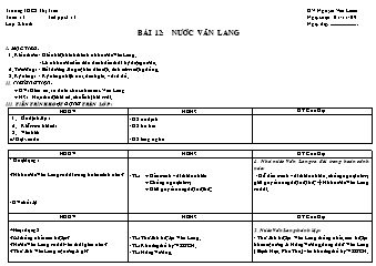 Giáo án Lịch Sử 6 - Tiết 15, Bài 14: Nước Văn Lang - Nguyễn Văn Liêm