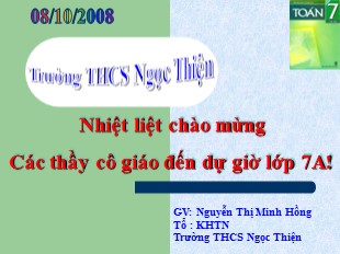 Bài giảng Đại số Lớp 7 - Tiết 13: Số thập phân hữu hạn số thập phân vô hạn tuần hoàn - Nguyễn Thị Minh Hồng