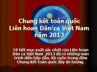 Chung kết toàn quốc Liên hoan Dân ca Việt Nam năm 2013