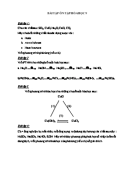Bài tập ôn tập môn Hóa học Lớp 9