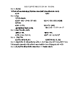 Bài tập về nhà Tuần 10 môn Toán Lớp 6 - Trường THCS Thị trấn Phong Thổ