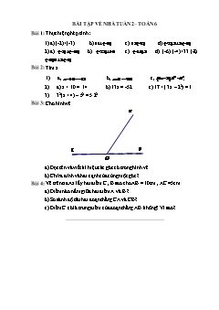 Bài tập về nhà Tuần 2 đến 7 môn Toán Lớp 6 - Trường THCS Thị trấn Phong Thổ