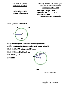 Đề khảo sát chất lượng Chủ đề 1 môn Hình học Lớp 9 - Năm học 2017-2018 - Trường PTDTBT THCS Sin Súi Hồ (Có đáp án và thang điểm)