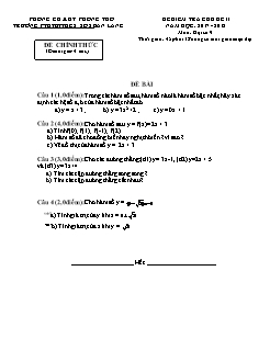 Đề kiểm tra chất lượng Chủ đề 2 môn Đại số Lớp 9 - Năm học 2017-2018 - Trường PTDTBT THCS Số 2 Bản Lang (Có đáp án và thang điểm)