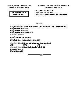Đề kiểm tra chất lượng Chủ đề 2 môn Số học Lớp 6 - Năm học 2017-2018 - Trường THCS Bản Lang (Có đáp án và thang điểm)
