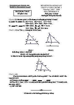 Đề kiểm tra chất lượng Chủ đề 3 môn Hình học Lớp 8 - Năm học 2017-2018 - Trường THCS Khổng Lào (Có đáp án và thang điểm)
