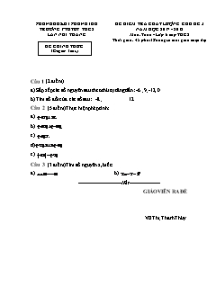 Đề kiểm tra chất lượng Chủ đề 3 môn Số học Lớp 6 - Năm học 2017-2018 - Trường PTDTBT THCS Lản Nhì Thàng (Có đáp án và thang điểm)