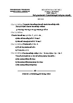 Đề kiểm tra Chủ đề 2 môn Đại số Lớp 9 - Năm học 2017-2018 - Trường PTDTBT THCS Mường So (Có đáp án và thang điểm)