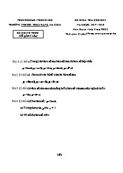 Đề kiểm tra Chủ đề 2 môn Đại số Lớp 9 - Năm học 2017-2018 - Trường PTDTBT THCS Vàng Ma Chải (Có đáp án và thang điểm)