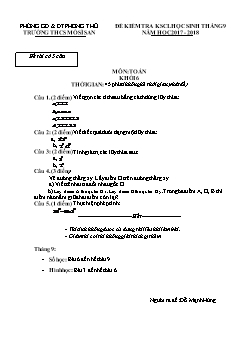 Đề kiểm tra khảo sát chất lượng Tháng 9 môn Toán Lớp 6 - Năm học 2017-2018 - Trường THCS Mồ Sì San (Có đáp án và thang điểm)