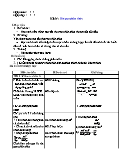 Giáo án Đại số Lớp 8 - Tiết 24: Rút gọn phân thức - Trường THCS Nậm Cuổi