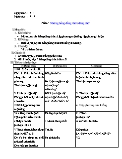 Giáo án Đại số Lớp 8 - Tiết 6: Những hằng đẳng thức đáng nhớ - Trường THCS Nậm Cuổi