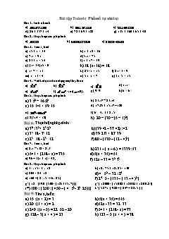 Bài tập Toán Lớp 6 - Phần số tự nhiên
