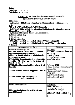 Giáo án Đại số Khối 8 - Chương trình cả năm