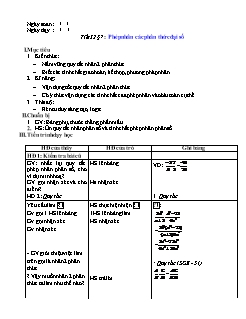 Giáo án Đại số Lớp 8 - Tiết 32: Phép nhân các phân thức đại số - Trường THCS Nậm Cuổi