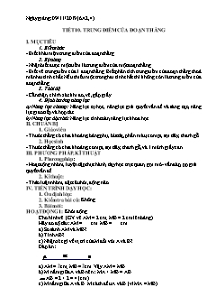 Giáo án Hình học Lớp 6 - Tiết 10: Trung điểm của đoạn thẳng - Năm học 2019-2020 - Trường THCS Thị trấn Than Uyên