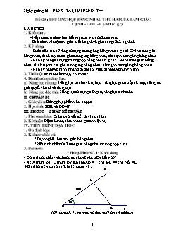 Giáo án Hình học Lớp 7 - Tiết 25: Trường hợp bằng nhau thứ hai của tam giác cạnh - góc - cạnh (c. g. c) - Năm học 2019-2020 - Trường THCS Mường Kim