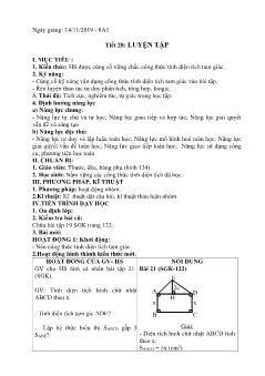 Giáo án Hình học Lớp 8 - Tiết 28: Luyện tập - Năm học 2019-2020 - Trường THCS Mường Mít