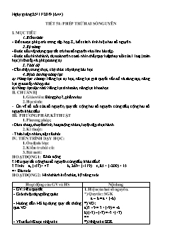 Giáo án Số học Lớp 6 - Tiết 51 đến 54 - Năm học 2019-2020 - Trường THCS Thị trấn Than Uyên