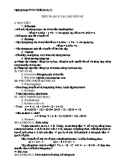 Giáo án Số học Lớp 6 - Tiết 59 đến 63 - Năm học 2019-2020 - Trường THCS Thị trấn Than Uyên