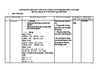 Nội dung hướng dẫn học sinh tự học tại nhà môn Toán Lớp 6 - Từ 3/3/2020 đến 15/3/2020 - Trường PTDTBT THCS Tả Phìn