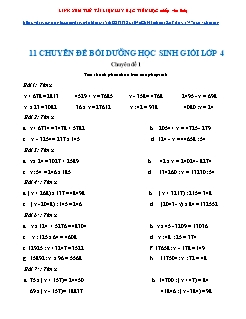 11 Chuyên đề bồi dưỡng học sinh giỏi Lớp 4