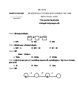 30 đề kiểm tra cuối học kỳ II môn Toán Lớp 2 (Có đáp án)