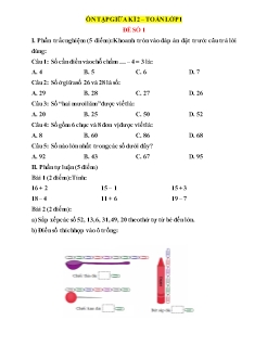 6 đề ôn tập giữa kì 2 môn Toán Lớp 1