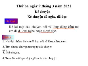 Bài giảng Kể chuyện Lớp 4 - Bài: Kể chuyện đã nghe, đã đọc - Năm học 2020-2021