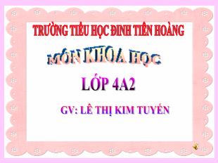 Bài giảng Khoa học Lớp 4 - Bài: Ánh sáng cần cho sự sống - Lê Thị Kim Tuyến - Năm học 2016-2017