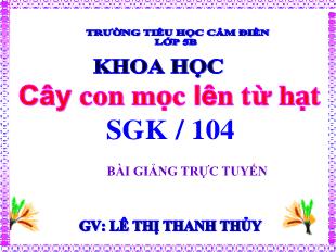 Bài giảng Khoa học Lớp 5 - Bài: Cây con mọc lên từ hạt - Lê Thị Thanh Thủy