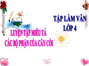 Bài giảng Tập làm văn Lớp 4 - Bài: Luyện tập miêu tả các bộ phận của cây cối - Năm học 2020-2021