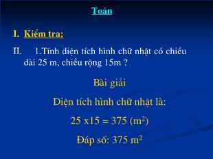 Bài giảng Toán Khối 5 - Bài: Luyện tập về tính diện tích