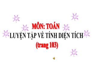 Bài giảng Toán Lớp 5 - Bài: Luyện tập về tính diện tích (Trang 103)