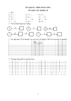 Bài ôn tập kì 2 môn Toán Lớp 1