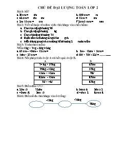 Bài tập chủ đề đại lượng Toán Lớp 2